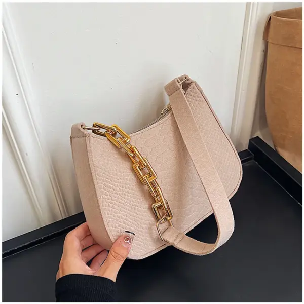 Bolso de mano de piel de cocodrilo de alta marca, sencillo, de tendencia de nicho, para mujer - Imagen 30