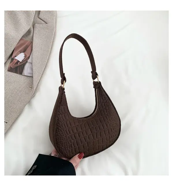 Bolso de mano de piel de cocodrilo de alta marca, sencillo, de tendencia de nicho, para mujer - Imagen 36