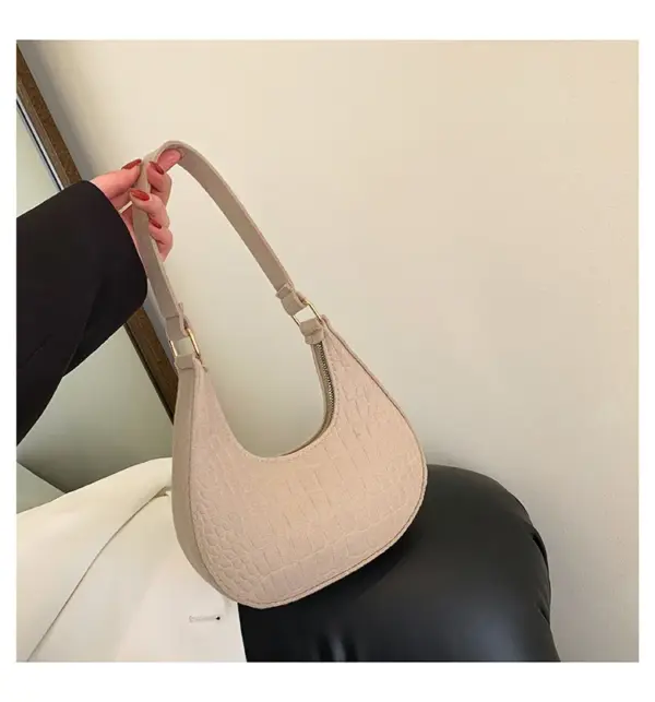 Bolso de mano de piel de cocodrilo de alta marca, sencillo, de tendencia de nicho, para mujer - Imagen 33
