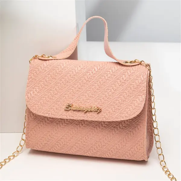 Bolso cuadrado con cadena en relieve de piel sintética de gran capacidad, tipo bandolera para teléfono móvil para mujer - Imagen 10