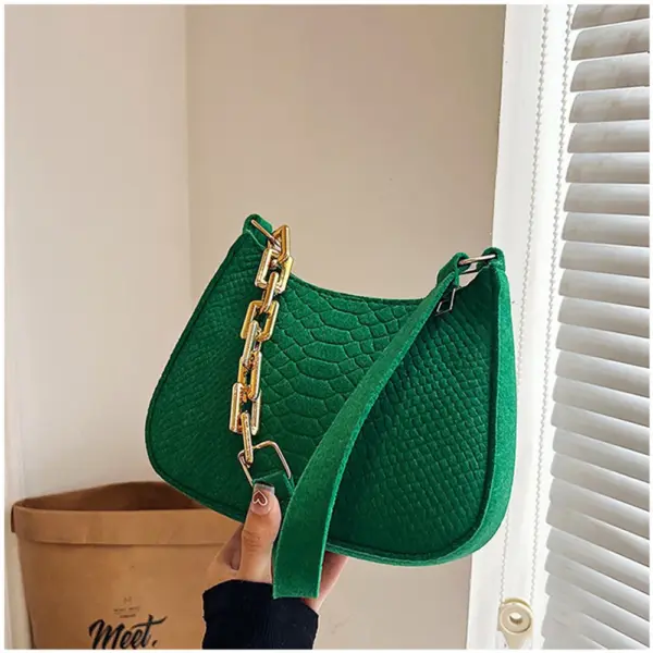 Bolso de mano de piel de cocodrilo de alta marca, sencillo, de tendencia de nicho, para mujer - Imagen 31