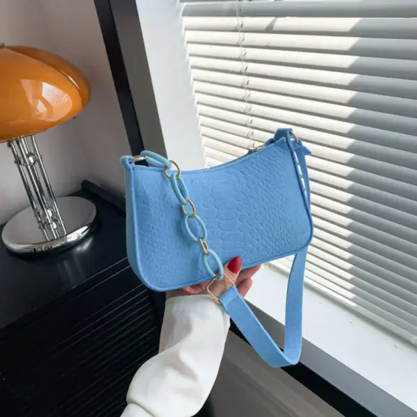 Bolso de mano de piel de cocodrilo de alta marca, sencillo, de tendencia de nicho, para mujer - Imagen 25