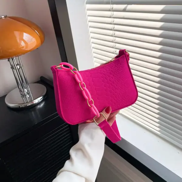 Bolso de mano de piel de cocodrilo de alta marca, sencillo, de tendencia de nicho, para mujer - Imagen 24