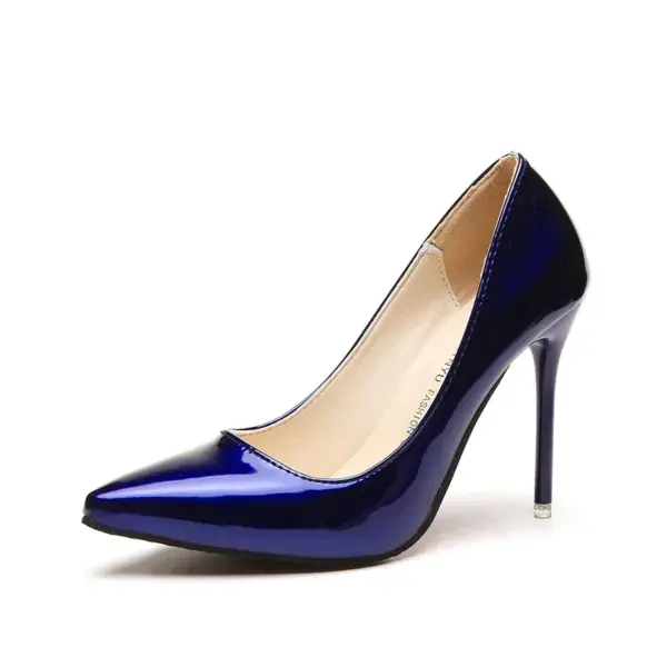 Zapatos de tacón alto color piel para mujer, de charol, sexys, con punta puntiaguda y tacón fino, para boda, 2024 - Imagen 11
