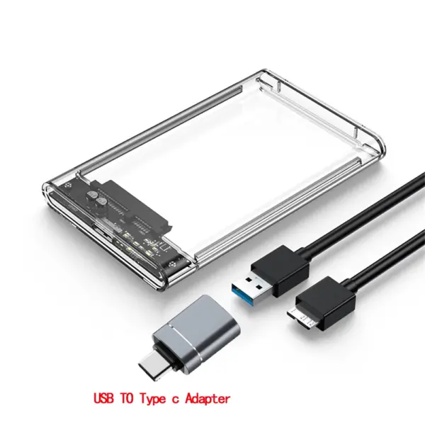 Carcasa para disco duro USB 3.0, carcasa para disco duro SATA SSD de 2,5 pulgadas con velocidad de transferencia de 5 Gbps, carcasa externa móvil, cajas para disco duro, cable - Imagen 7