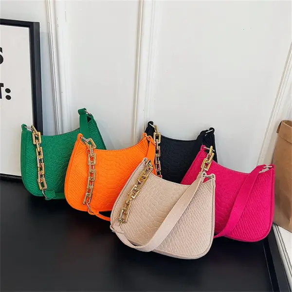 Bolso de mano de piel de cocodrilo de alta marca, sencillo, de tendencia de nicho, para mujer
