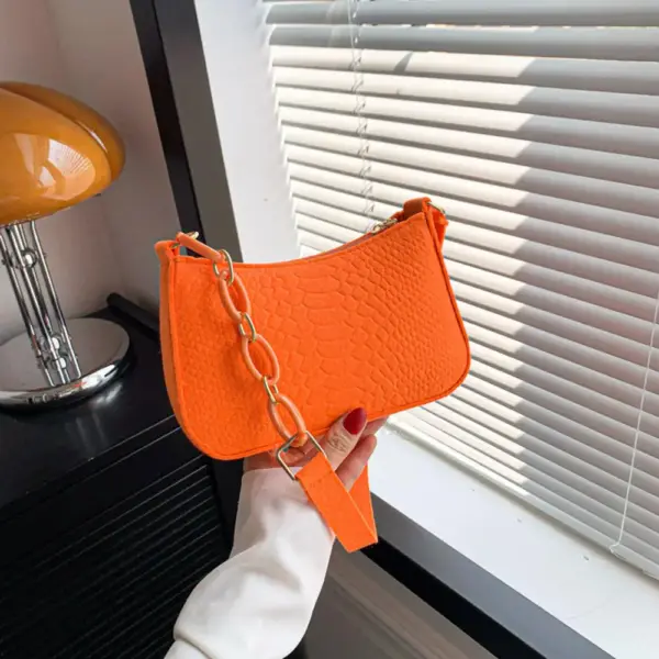 Bolso de mano de piel de cocodrilo de alta marca, sencillo, de tendencia de nicho, para mujer - Imagen 28