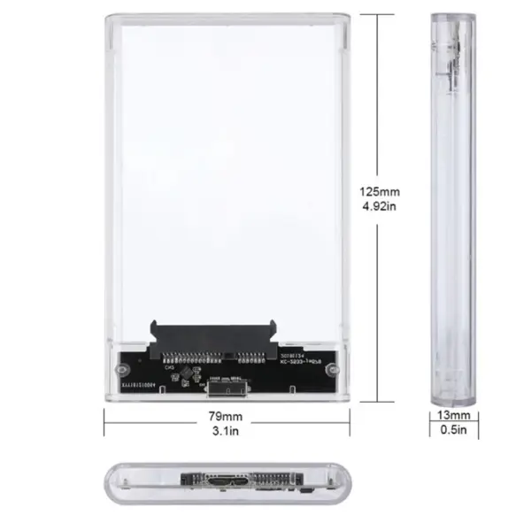 Carcasa para disco duro USB 3.0, carcasa para disco duro SATA SSD de 2,5 pulgadas con velocidad de transferencia de 5 Gbps, carcasa externa móvil, cajas para disco duro, cable - Imagen 6