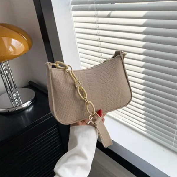 Bolso de mano de piel de cocodrilo de alta marca, sencillo, de tendencia de nicho, para mujer - Imagen 27