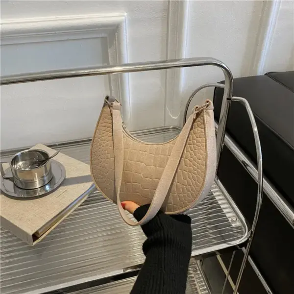 Bolso de mano de piel de cocodrilo de alta marca, sencillo, de tendencia de nicho, para mujer - Imagen 9
