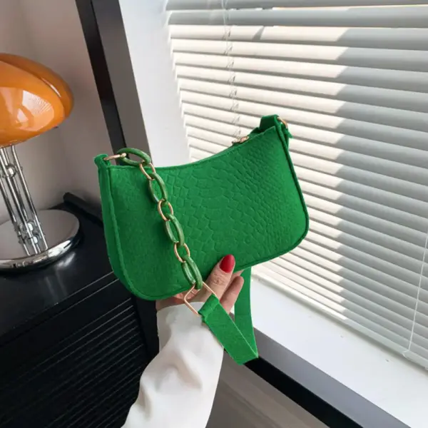 Bolso de mano de piel de cocodrilo de alta marca, sencillo, de tendencia de nicho, para mujer - Imagen 29