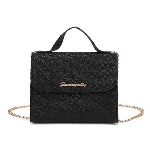 Bolso cuadrado con cadena en relieve de piel sintética de gran capacidad, tipo bandolera para teléfono móvil para mujer - Imagen 8