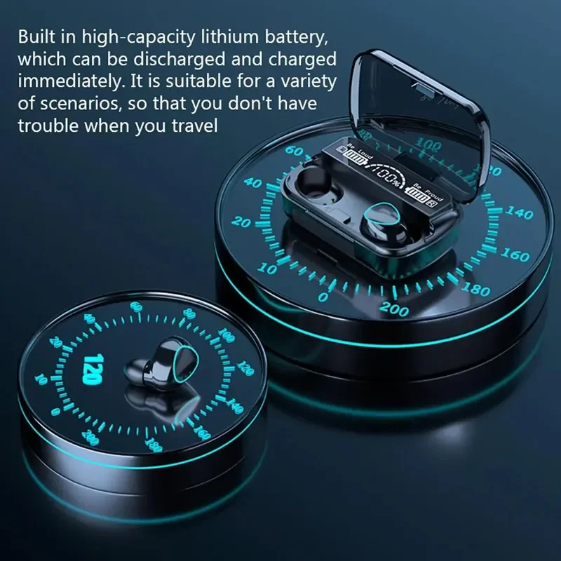 Auriculares inalámbricos Bluetooth M10 originales con micrófono, cargador y pantalla LED. - Imagen 6